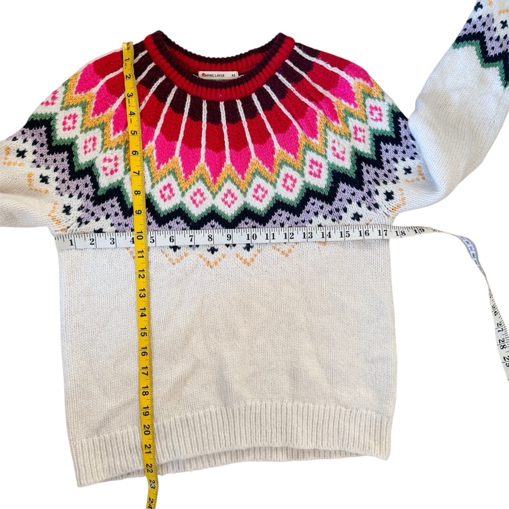 Marine Layer wool alpaca cotton blend L&F Fairisle Sweater EUC - Picture 10 of 10